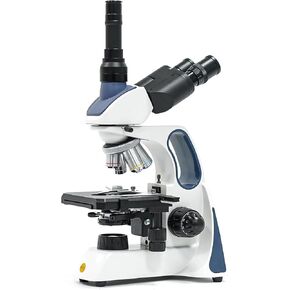 SWIFT Trinocular Compound Microscope SW350T,40X-2500X Magnification,Siedentopf Head,Research-Grade,Two-Layer Mechanical Stage,1.3mp Camera and Software Windows and Mac Compatible | Mechanical Stage,100 PCS Blank Slides and Cover Slips, Research Lab Grade  in Kuwait