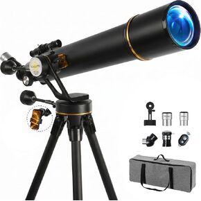 Koolpte 90mm 700mm Telescope for Adults & Beginners, Vertisteel AZ Mount | 90mm 700mm telescope for adults and beginners; fully multi-coated optics, Vertisteel AZ mount, phone adapter, remote and bag. in Saudi Arabia