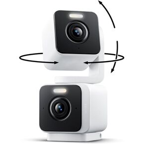 WYZE Duo Cam Pan Indoor/Outdoor IP65 2K 360° Pan/Tilt Smart Home Security Camera with Color Night Vision, Compatible with Alexa & Google Assistant, White in Kuwait