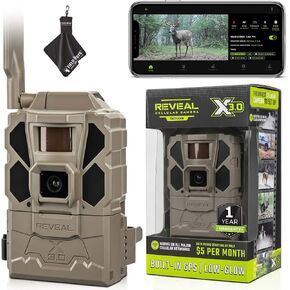 TACTACAM Reveal X Gen 3.0 Cellular Trail Camera - Multi Carrier, HD Photos & Videos, Pre-Installed Antenna, Built-in GPS, Best Battery Life, Low-Glow, Fast Trigger Speed + Cleaning Cloth | 2PK in Kuwait