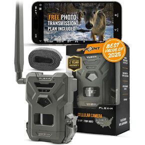 SPYPOINT Flex-M Twin Pack Cellular Trail Cameras - Best Hunting Accessories, No WiFi Needed, GPS, Night Vision, Dual-Sim LTE, IP65 Water-Resistant Game Camera, 28MP Photos, 720p Videos + Sound (2) | IP65 Water-Resistant Game, 720p Videos + Sound, 28MP Pho in Kuwait