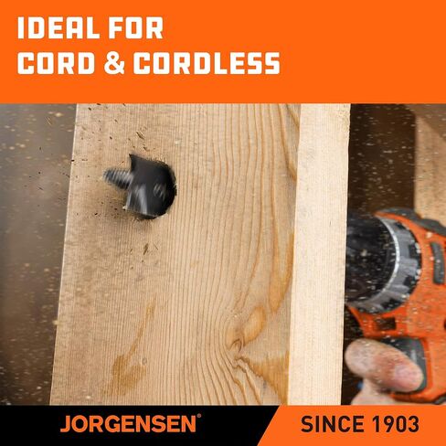 Jorgensen 14-Piece Spade Drill Bit Set with Quick-Load Connector, High-Performance Carbon Steel Paddle Bits for Woodworking, Self-Feeding Threaded Tip, Assorted Bits 1/4" to 1-1/2" with Storage Pouch in Kuwait