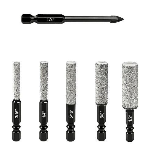 15PCS Diamond Tile Hole Saw Kit, Diamond Core Drill Bits: Tile Drill Bits | 5/8-11 6/6/8/20/25/35/50/75/100mm, Cutting Disc/Finger Bit/Chamfer Bit/SDS Adapter, Ceramic Tile Porcelain Granite in Kuwait