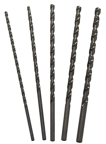 Drill America 5 Piece High-Speed Steel Extra-Long Drill Bit Set (1/4 - 1/2" x 12" Long), POU Series in Kuwait
