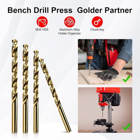 Artymaster Drill Bit Set, 10pcs (1/8") M35 HSS Twist Cobalt Drill Bits for Stainless Steel, Hardened Steel, Cast Iron, Plastic and Wood,AM07D in Kuwait