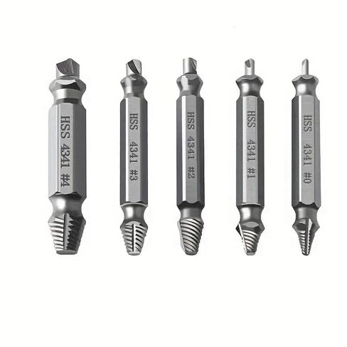 5pcs Damaged Screw Extractor Drill Bit High Speed Steel for Stripped Screws and Bolts with Storage Case in Kuwait