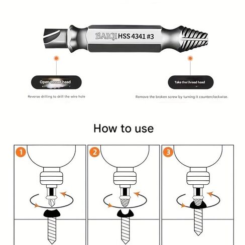 5pcs Damaged Screw Extractor Drill Bit High Speed Steel for Stripped Screws and Bolts with Storage Case in Kuwait