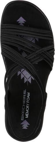 Skechers Women's Reggae Slim Simply Stretch Sandal | Skechers Memory Foam Footbed, Stretch Fit, Machine Washable, Vegan, Strappy Gore Slingback Sandal in Kuwait