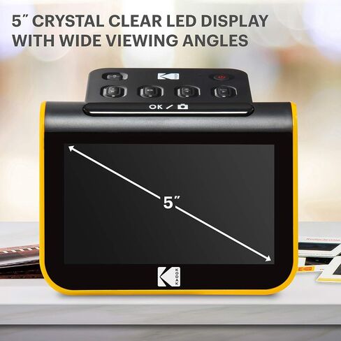 KODAK Slide N Scan Film & Slide Scanner, 22MP, 5" LCD Screen, 135/110/126mm | Converts color and B&W negatives to JPEG digital photos; saves to SD or SDHC card (not included); connects to PC, Mac, or TV in Kuwait