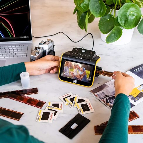 KODAK Slide N Scan Film & Slide Scanner, 22MP, 5" LCD Screen, 135/110/126mm | Converts color and B&W negatives to JPEG digital photos; saves to SD or SDHC card (not included); connects to PC, Mac, or TV in Kuwait