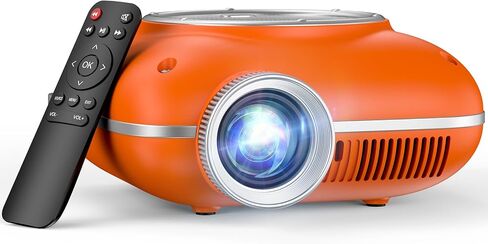 Mini Projector, 1080P Supported Portable Bluetooth projector | Mini & Portable, Built-in Bluetooth/Speaker, Home Theater, Outdoor/Indoor, HDMI/USB Compatible Phone & Laptop(Orange) in Kuwait
