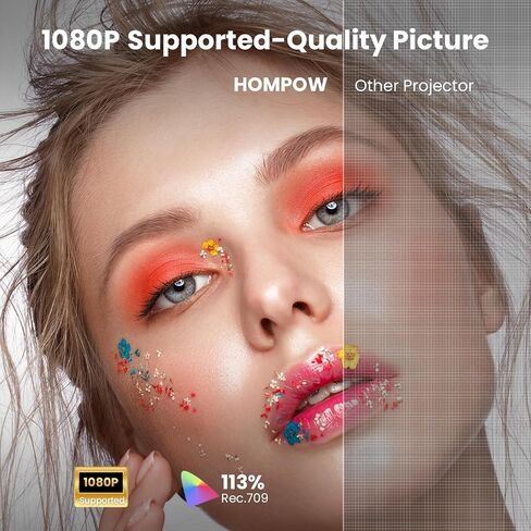 Mini Projector, 1080P Supported Portable Bluetooth projector | Mini & Portable, Built-in Bluetooth/Speaker, Home Theater, Outdoor/Indoor, HDMI/USB Compatible Phone & Laptop(Orange) in Kuwait
