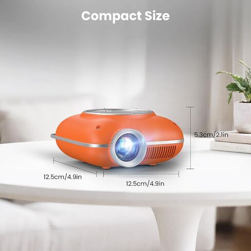 Mini Projector, 1080P Supported Portable Bluetooth projector | Mini & Portable, Built-in Bluetooth/Speaker, Home Theater, Outdoor/Indoor, HDMI/USB Compatible Phone & Laptop(Orange) in Kuwait