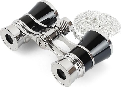Aomekie Opera Glasses Binoculars 3X25 Theater Glasses Mini Binocular Compact with Chain for Adults Women in Musical Concert（Silver） in Kuwait