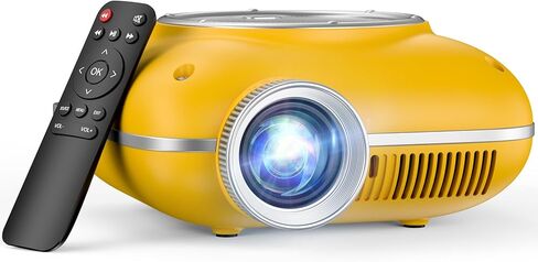 HOMPOW Mini Projector, 1080P Supported Portable Bluetooth projector | Mini & Portable, Built-in Bluetooth/Speaker, Home Theater, Outdoor/Indoor, HDMI/USB Compatible Phone & Laptop(Orange) in Kuwait