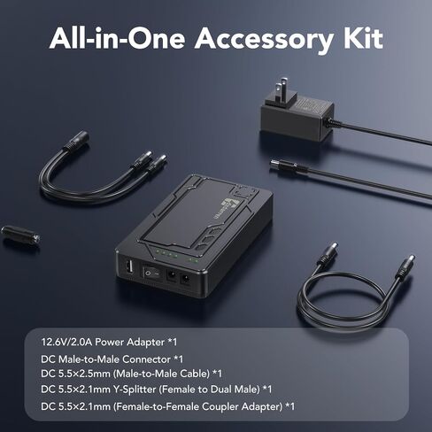 12V Rechargeable Battery Pack 10000mAh, Portable 5V/ 9V/12V Power Bank(12V 10000mAh / 9V13000mAh / 5V 24000mAh) DC Output Lithium ion Battery Pack for LED, CCTV Camera, Router, Breast Pump (1) in Kuwait