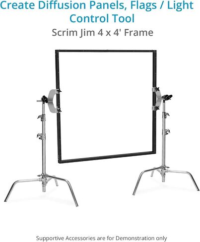 PROAIM Framax Scrim Jim Frame (4 x 4') for Photographers & Filmmakers. Lighting Control Kit of Four 46" Tubes & 2D Frame Connectors. | Includes four 46" tubes and 2D frame connectors for light shaping, diffusion, reflection, and flagging in Kuwait