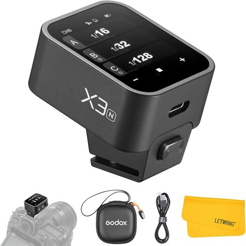 Godox X3N X3-N TTL Wireless Flash Trigger for Nikon Camera, 2.4G Wireless Touchscreen Flash Transmitter, Support TTL Auto/Manual/Multi Flash, Built-in Lithium Battery, High-Definit OLED Screen in Saudi Arabia