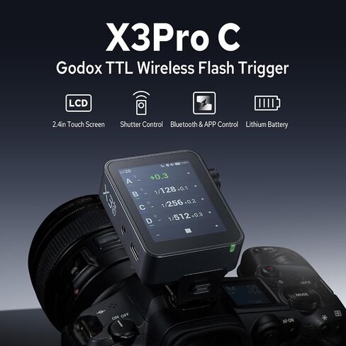 GODOX X3 Pro S X3Pro-S TTL Wireless Flash Trigger for Sony, 2.4G Wireless Touchscreen Flash Transmitter, Support Bluetooth & APP Control, Built-in Lithium Battery, Fast Charging, Pro Performance in Saudi Arabia