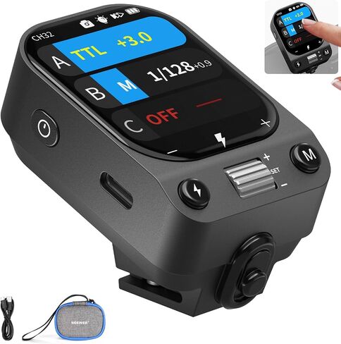 NEEWER QZ-C 2.4G TTL Wireless Flash Trigger Compatible with Canon Cameras Godox IT32 V1 V100 AD200 Pro II, OLED Touchscreen Hot Shoe Flash Transmitter with 1/8000s HSS, 1000mAh Battery/CM Switch in Saudi Arabia