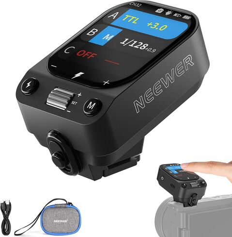 NEEWER QZ-C 2.4G TTL Wireless Flash Trigger Compatible with Canon Cameras Godox IT32 V1 V100 AD200 Pro II, OLED Touchscreen Hot Shoe Flash Transmitter with 1/8000s HSS, 1000mAh Battery/CM Switch in Saudi Arabia