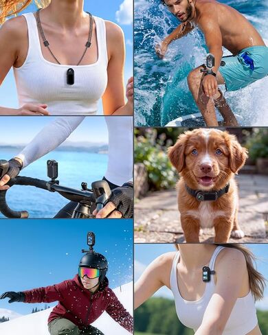 4K Mini Body Camera with Audio & Video Recording, 1.5" Screen, POV Body Cam with EIS, WiFi Action Camera, Wearable Magnetic Thumb Cam for Helmet, Chest & Pet, for Vlogging & Motorcycle-Black in Kuwait