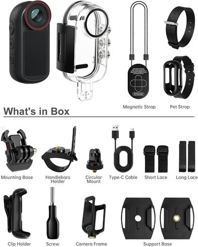 4K Mini Body Camera with Audio & Video Recording, 1.5" Screen, POV Body Cam with EIS, WiFi Action Camera, Wearable Magnetic Thumb Cam for Helmet, Chest & Pet, for Vlogging & Motorcycle-Black in Kuwait