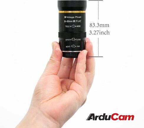 Arducam 8-50mm C-Mount Zoom Lens for IMX477 Raspberry Pi HQ Camera, with C-CS Adapter, Industrial Telescope Lens in Kuwait