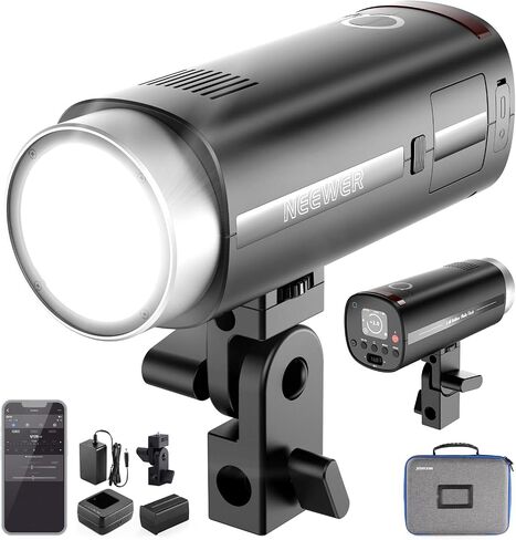 NEEWER 120Ws 2.4G TTL Outdoor Strobe Flash, Compatible with Godox, 1/8000s HSS Portable Studio Monolight with Modeling Light /3000mAh Battery/420 Flashes/1.5s Recycle for Photography Photoshoots, Q120 in Kuwait