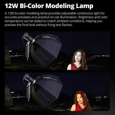 Godox AD300 Pro II AD300ProII 300Ws Outdoor Flash | 12W 2800K-6000K Bi-Color LED, 2.4G X Wireless, TTL 1/8000s HSS, 0.01s-1.5s Recycle, 1/1~1/512 Power Steps in Kuwait