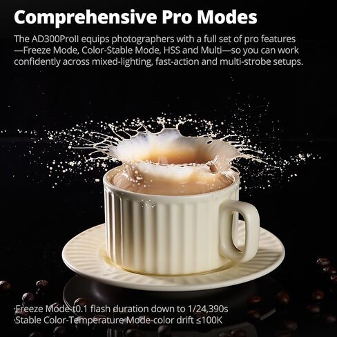 Godox AD300 Pro II AD300ProII 300Ws Outdoor Flash | 12W 2800K-6000K Bi-Color LED, 2.4G X Wireless, TTL 1/8000s HSS, 0.01s-1.5s Recycle, 1/1~1/512 Power Steps in Kuwait