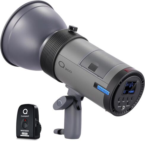 NEEWER Q300 300Ws 2.4G Outdoor Studio Flash with Q Compact Wireless Trigger, 7800mAh Li ion Battery Powered Strobe Light Photography Cordless Monolight with 1000 Full Power Flash 0.4-2.5s Recycle in Kuwait