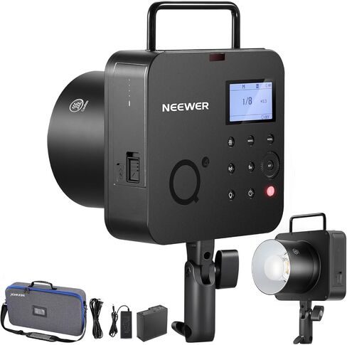 NEEWER Q300 300Ws 2.4G Outdoor Studio Flash with Q Compact Wireless Trigger, 7800mAh Li ion Battery Powered Strobe Light Photography Cordless Monolight with 1000 Full Power Flash 0.4-2.5s Recycle in Saudi Arabia