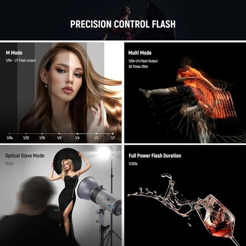 NEEWER Q300 300Ws 2.4G Outdoor Studio Flash with Q Compact Wireless Trigger, 7800mAh Li ion Battery Powered Strobe Light Photography Cordless Monolight with 1000 Full Power Flash 0.4-2.5s Recycle in Saudi Arabia
