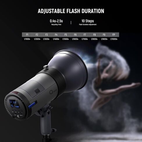 NEEWER Q300 300Ws 2.4G Outdoor Studio Flash with Q Compact Wireless Trigger, 7800mAh Li ion Battery Powered Strobe Light Photography Cordless Monolight with 1000 Full Power Flash 0.4-2.5s Recycle in Saudi Arabia