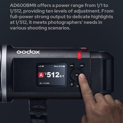 Godox AD600BM II 600Ws Outdoor Flash, Bowens Mount Monolight, GN87 1/8000 HSS, 500 Full Power Flashes, 0.01s ～ 1.9s Recycle Time with 40W Modeling Lamp for DSLR Cameras (Godox AD600BM Upgraded) in Kuwait