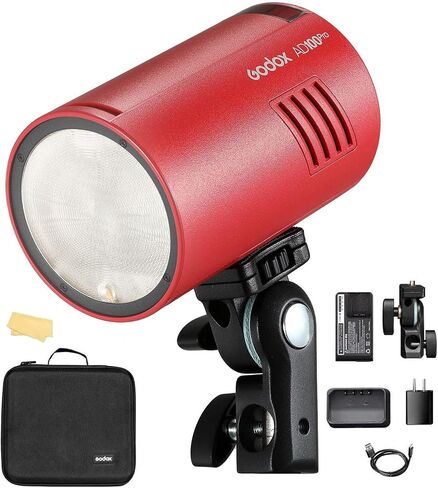 Godox AD100pro Strobe Flash Portable 2600mAh 100Ws AD100 Pro Outdoor Flash TTL/M/Multi Functions 2.4G Wilreless X System 5800K±200K 1/8000 HSS 0.01-1.5s Recycling 360 Full Power in Kuwait
