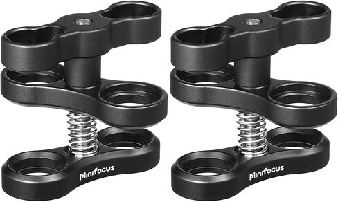 MINIFOCUS 2PCS 1'' Aluminum Triple Holes Ball Clamp Mount for Underwater Diving Light Arms Tray System, Photography Diving Camera, 360° Clip for GoPro Action Camera Flashlight Arms System in Kuwait
