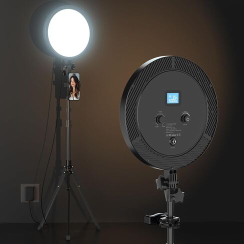 UBeesize 12" Ring Light with 62" Tripod Stand, Professional Big Ring Light with Phone Holder and Remote, Full Screen Lighting for Makeup, Live Stream, YouTube, Video Recording, Photography in Kuwait