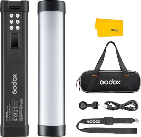 Godox LC500R Mini RGB LED Video Light Stick Lighting, 2500K-8500K Adjustable, CRI 95 TLCI 96 Accurate Color, 360° Full-Color LED Light, 15 FX Lighting Effects, 0-100% Dimmable Support APP Control in Kuwait