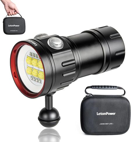 Diving Flashlight, L24 12000Lumens Dive Light,100m Underwater Video Light, Scuba Dive Lights, Underwater flashlights with Type-C Charging for Professional Under Water Sports in Kuwait