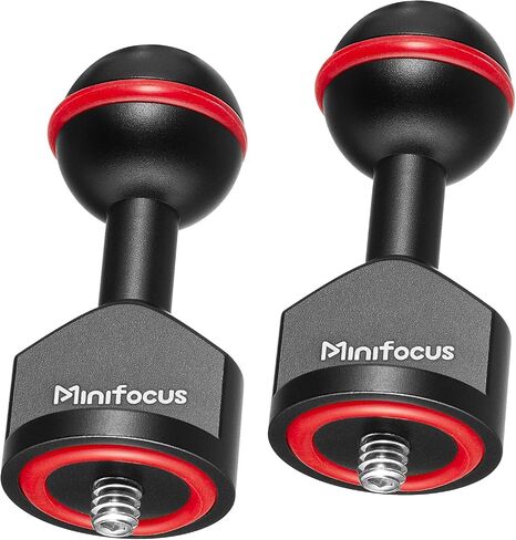 MINIFOCUS 2Pcs 1'' Ball Adapter to 1/4"-20 Screw, Universal Ball Joint Bracket with 1/4" Screw Base Adapter for Underwater Camera Arm Tray Diving Photography System in Kuwait
