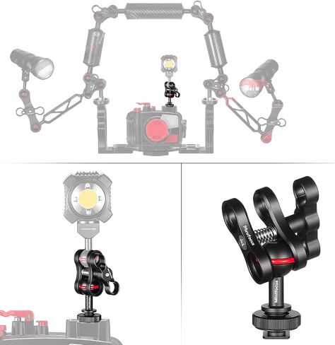 MINIFOCUS 2Pcs 1'' Ball Adapter to 1/4"-20 Screw, Universal Ball Joint Bracket with 1/4" Screw Base Adapter for Underwater Camera Arm Tray Diving Photography System in Kuwait