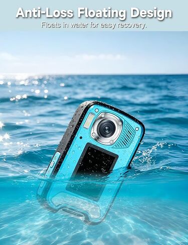 5K Waterproof Camera, 96MP 33FT Underwater Camera with Dual Screens, Autofocus Digital Camera for Snorkeling, Scuba Diving, Surfing & Travel in Kuwait