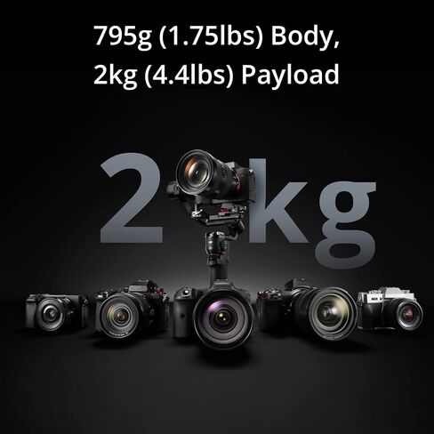 DJI RS 3 Mini, Camera Gimbal Stabilizer, Canon/Sony/Nikon/Fujifilm | 2 kg (4.4 lbs) Tested Payload, Native Vertical Shooting, Bluetooth Shutter Control, 3rd-Gen RS Stabilization, 795g in Kuwait