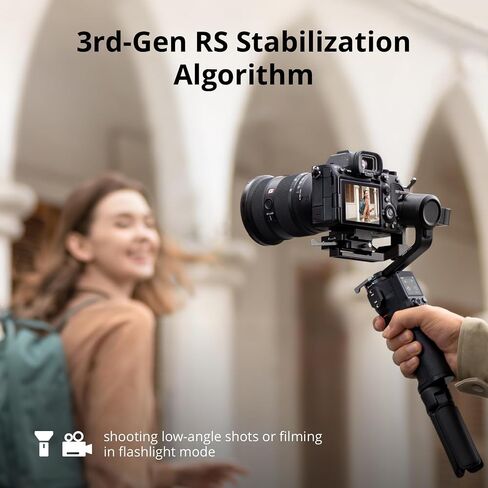 DJI RS 3 Mini, Camera Gimbal Stabilizer, Canon/Sony/Nikon/Fujifilm | 2 kg (4.4 lbs) Tested Payload, Native Vertical Shooting, Bluetooth Shutter Control, 3rd-Gen RS Stabilization, 795g in Kuwait
