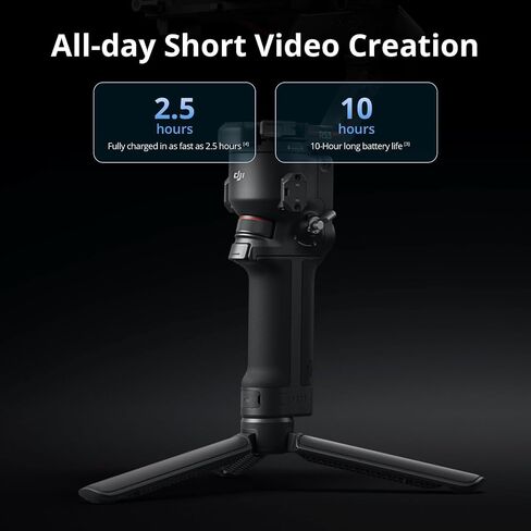 DJI RS 3 Mini, Camera Gimbal Stabilizer, Canon/Sony/Nikon/Fujifilm | 2 kg (4.4 lbs) Tested Payload, Native Vertical Shooting, Bluetooth Shutter Control, 3rd-Gen RS Stabilization, 795g in Kuwait