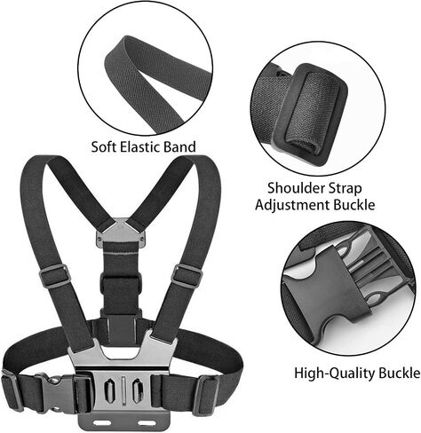 Adjustable Mobile Phone Chest Strap Harness Mount, Cell Phone Chest Strap Clip Holder for iPhone, GoPro Hero, AKASO, DJI Osmo Action Cameras in Kuwait