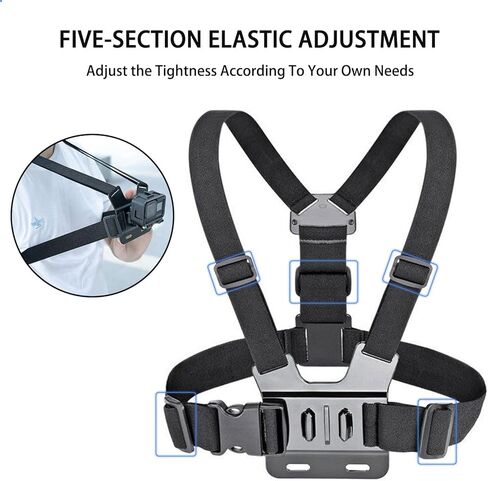 Adjustable Mobile Phone Chest Strap Harness Mount, Cell Phone Chest Strap Clip Holder for iPhone, GoPro Hero, AKASO, DJI Osmo Action Cameras in Kuwait
