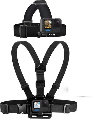 ACUVAR Chest Mount Strap Harness Chesty Body Mount Compatible with GoPro Hero 12, 11, 10, 9, 8, 7, 6, 5, 4, Session, 3+, 3, 2, 1, Max, Hero (2018), AKASO, DJI Osmo Action Cameras Microfiber Cloth in Kuwait